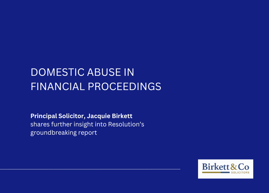 Domestic abuse in financial proceedings